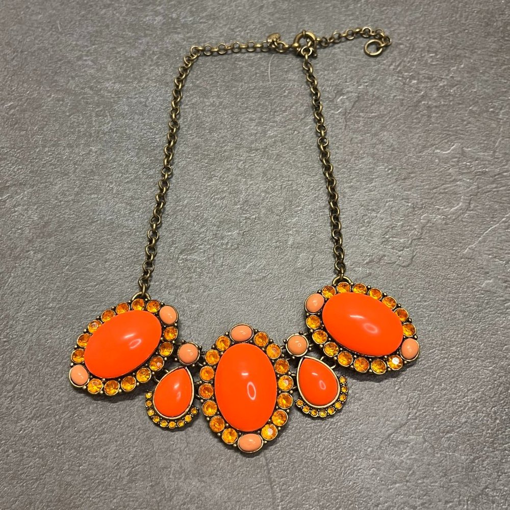 Orange J Crew Statement Necklace - image 2